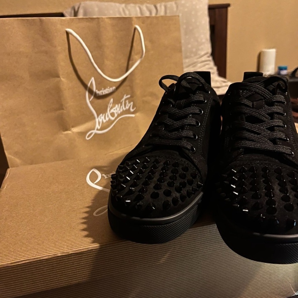 Christian Louboutin Men's Black Spiked Sneakers